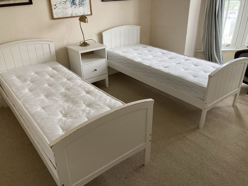 Small single white beds - 2,