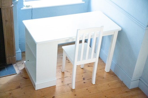 Aspace white table desk and - /,